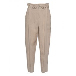 Belted Paperbag Tapered Pant