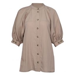 Relaxed Lantern Sleeve Button Top