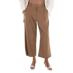 Ladies Khaki Cropped Straight Tailored Pants, Brand Size 4