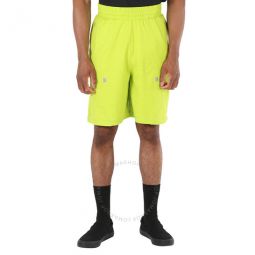 Mens Bright Green Body Map Track Shorts, Size Small