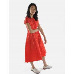 Ruffle Front Front Dress - Pomegranate