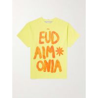 Eudaimonia Webbing-Trimmed Printed Cotton-Jersey T-Shirt