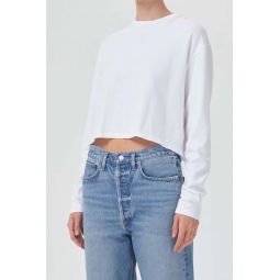 Mason Cropped Long Sleeve - White