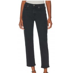 Kye Mid Rise Straight Crop Jeans - Pepper