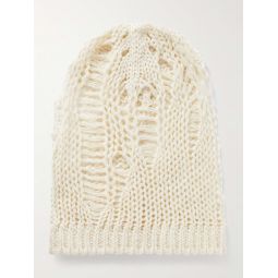 Distressed Recycled-Cashmere and Wool-Blend Beanie