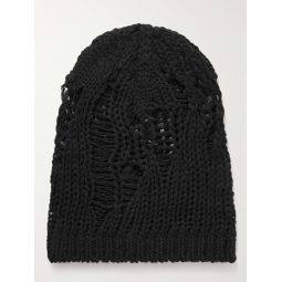 Distressed Recycled-Cashmere and Wool-Blend Beanie