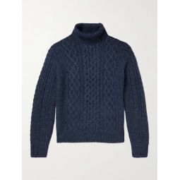 Recycled Cable-Knit Rollneck Sweater