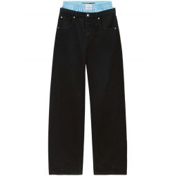 High-Waist Balloon Jeans - Washed Black