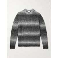 Ribbed Striped Alpaca-Blend Sweater