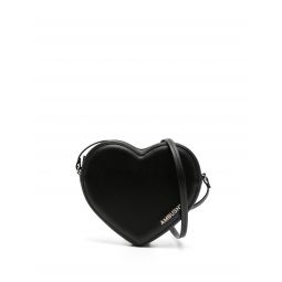 Heart Flat Crossbody Black