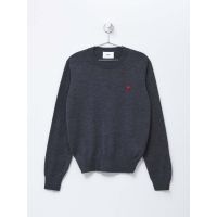 RED ADC WOOL VISCOSE CANVAS SWEATER - HEATHER GREY