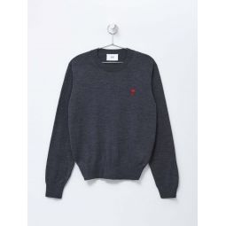 RED ADC WOOL VISCOSE CANVAS SWEATER - HEATHER GREY