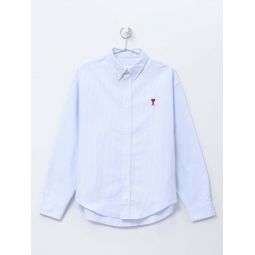 Ami Boxy Fit Shirt - Sky Blue/Natural White