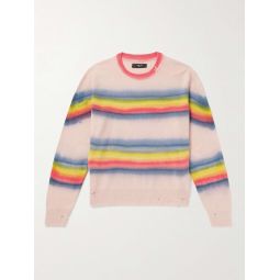 Distressed Tie-Dyed Cashmere and Wool-Blend Sweater
