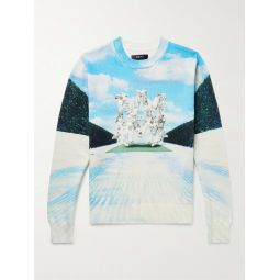 Printed Cotton and Cashmere-Blend Sweater