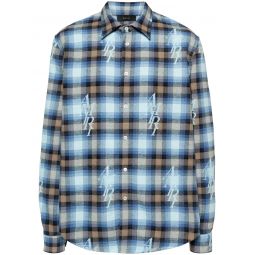 Staggered Plaid Flannel Shirt