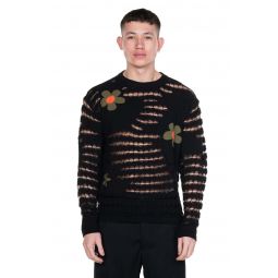 Flower Sheer Sweater - Black