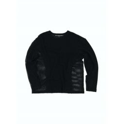 Dellen Net Crewneck Sweater - Black