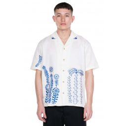 May Embroidery Open Collar Shirt - Ecru