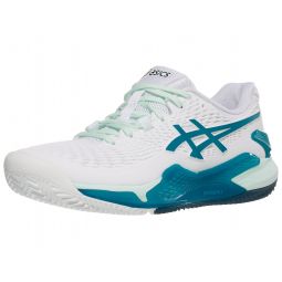 Asics Gel Resolution 9 Clay White/Blue Womens Shoes