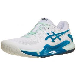 Asics Gel Resolution 9 White/Teal Womens Shoes