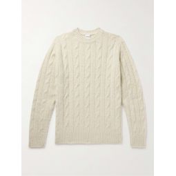 Cable-Knit Brushed-Wool Sweater