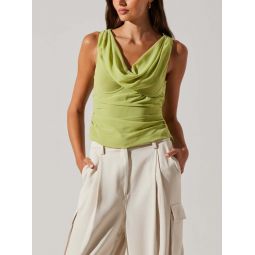 Draped Neck Quince Top - Green