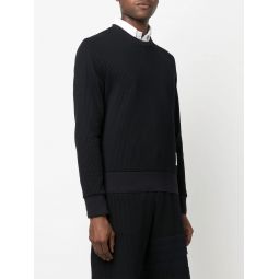 THOM BROWNE Men Striped Texture Classic Sweatshirt Pullover
