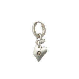 PARTS OF FOUR Jazzs Solid Heart Earring (Extra Small, 0.2 CT, Tiny Faceted Diamond Slab, MA+FCDIA)