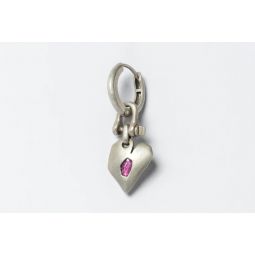 PARTS OF FOUR Jazzs Solid Heart Earring (Extra Small, 0.2 CT, Ruby Slice, DA+RUB)