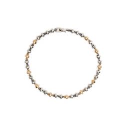 MAOR OMNI 4MM BRACELET IN SILVER AND YELLOW GOLD WITH WHITE DIAMOND DETAIL