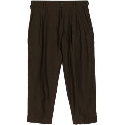 ZIGGY CHEN Men Leated Drop-Crotched Trousers