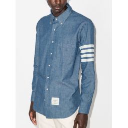 THOM BROWNE Men Straight Fit Shirt W/ 4 Bar In Chambray