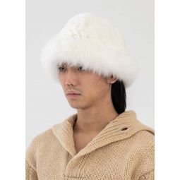 Mix Fur Hat - White
