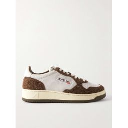 Medalist Leather-Trimmed Suede Sneakers