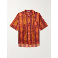 Camp Collar Printed Satin Shirt