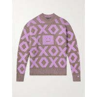 Kozu Wool and Cotton-Blend Jacquard Sweater