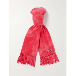 Canada Fringed Tie-Dyed Wool Scarf