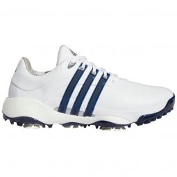 adidas Tour 360 22 Golf Shoes - Ftwr White/Silver Metallic/Team Navy Blue