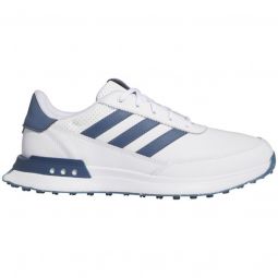 adidas S2G Spikeless Leather 24 Golf Shoes - Cloud White/Collegiate Navy/Silver Metallic