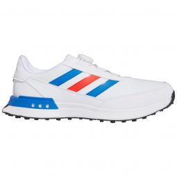 adidas S2G Spikeless BOA 24 Wide Golf Shoes - Cloud White/Bright Royal/Bright Red