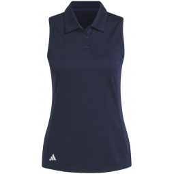 adidas Womens Textured Sleeveless Golf Polo Shirt - ON SALE
