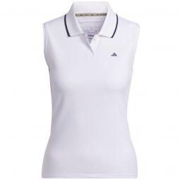 adidas Womens Go-To Pique Sleeveless Golf Polo Shirt - ON SALE