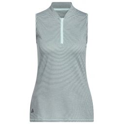 adidas Womens Two-Color Ottoman Sleeveless Golf Polo Shirt - ON SALE