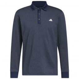adidas Essentials Heathered Long Sleeve Golf Polo Shirt - ON SALE