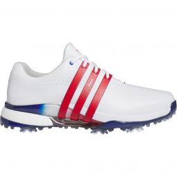 adidas Tour360 24 BOOST Golf Shoes - Cloud White/Better Scarlet/Team Royal Blue