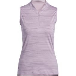 adidas Womens Ultimate365 Stripe Sleeveless Golf Polo Shirt
