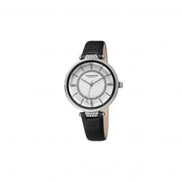 Womens Leather White Dial