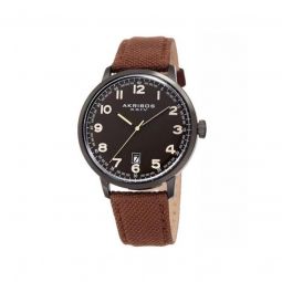 Mens Leather Brown Dial