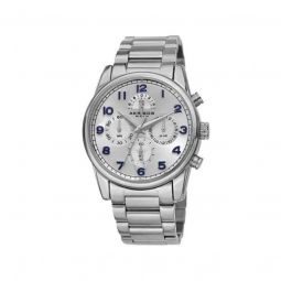 Mens Chronograph Stainless Steel Silver-tone Dial
